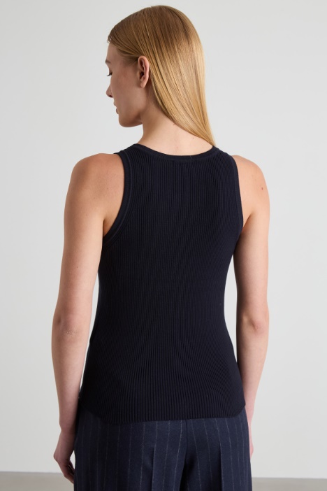 Canotta in maglia a coste