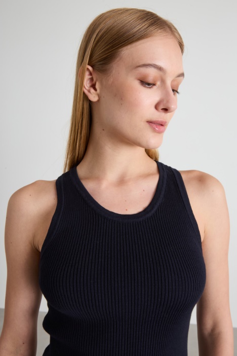 Canotta in maglia a coste