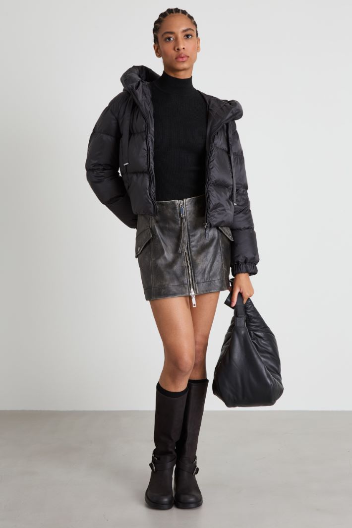 Quilted down jacket with hood Intrend