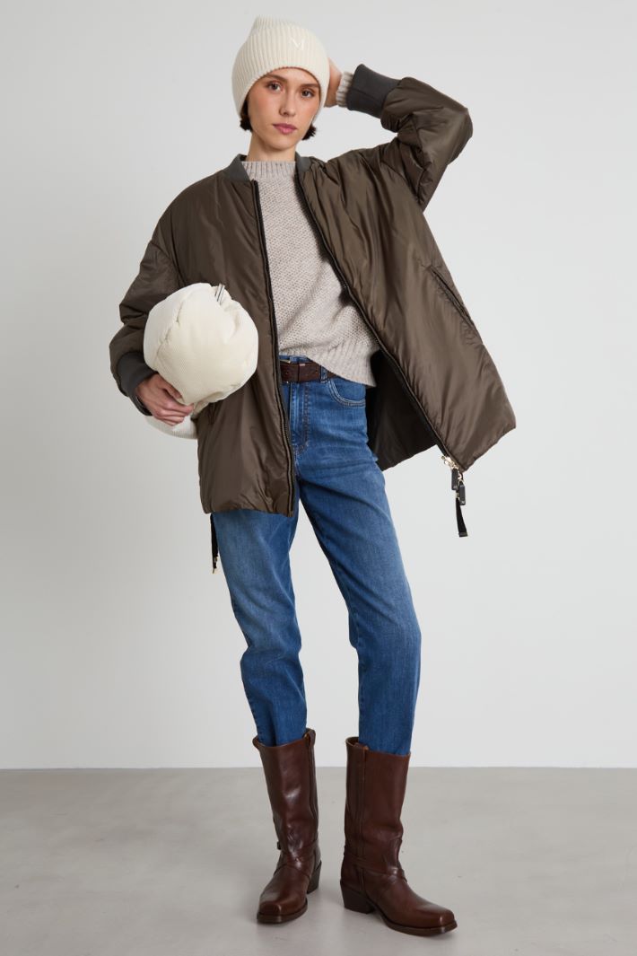 Reversible technical canvas bomber jacket Intrend