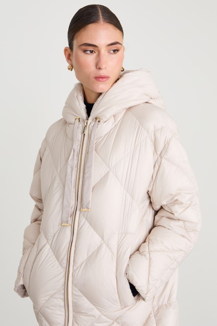 Long quilted down jacket Intrend - 4