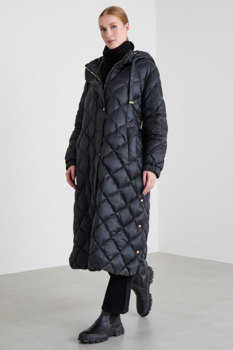 Long down jacket with elastic waistband Intrend