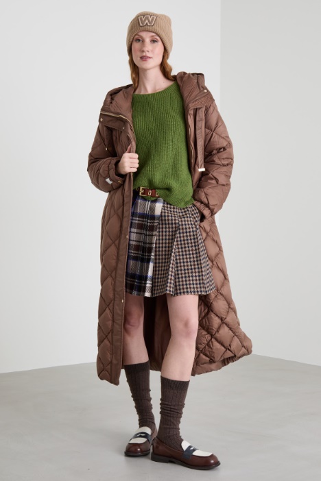 Long down jacket with elastic waistband Intrend