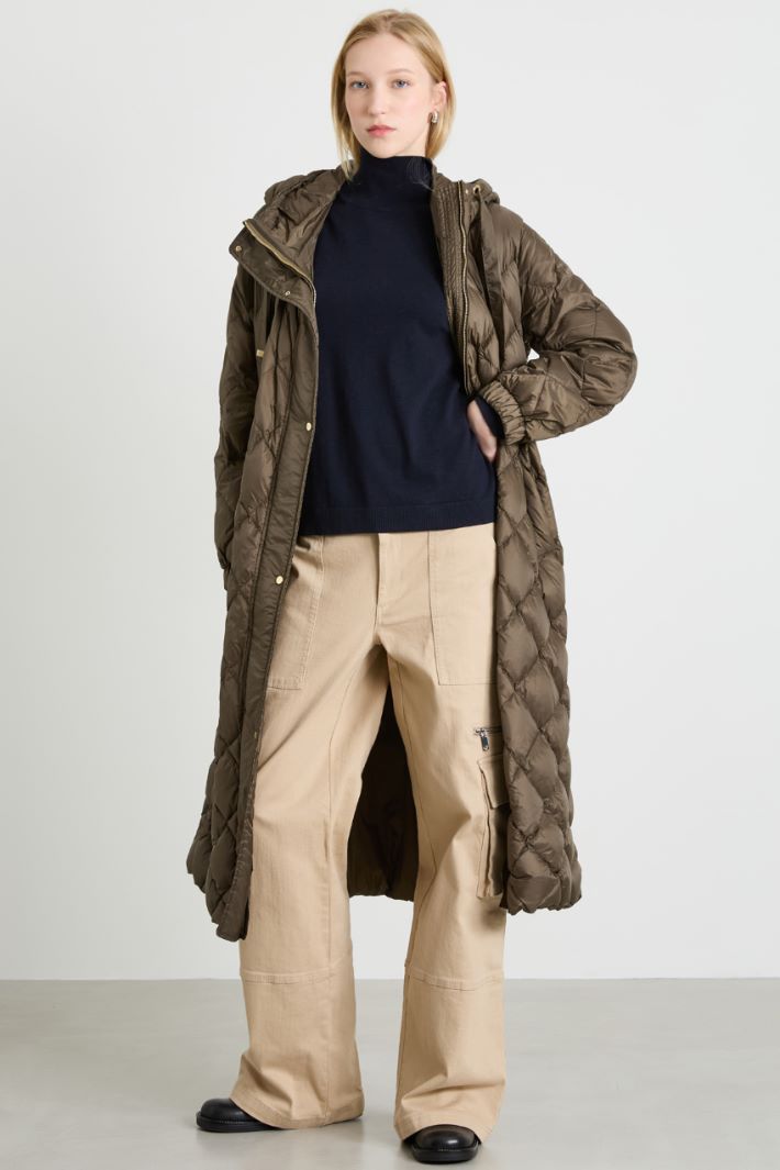 Long down jacket with elastic waistband Intrend