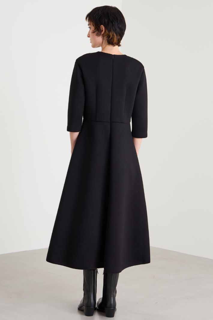 Flared compact jersey dress Intrend - 3