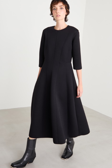 Abito svasato in jersey compatto