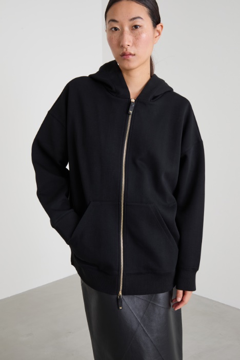 Felpa in jersey con zip Intrend