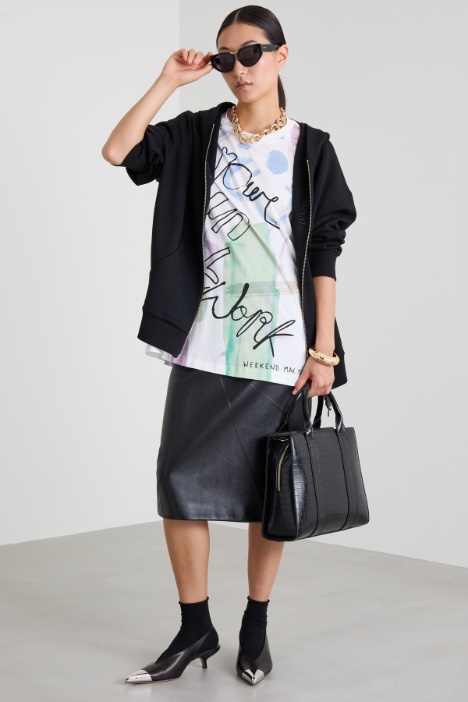 Felpa in jersey con zip Intrend - 3
