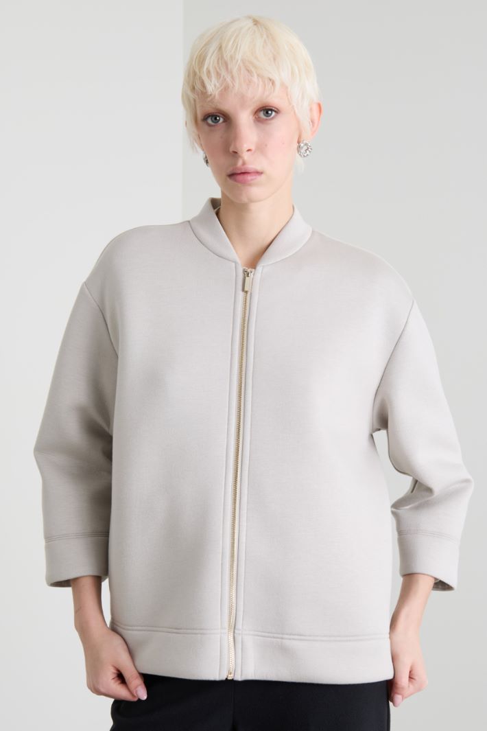 Bomber in jersey compatto