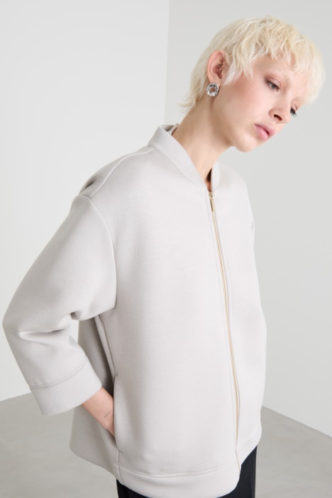 Bomber in jersey compatto