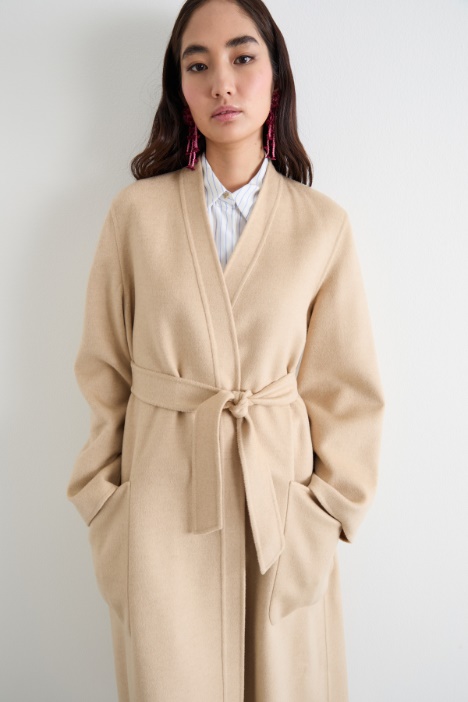 Cappotto a vestaglia in doppio drap