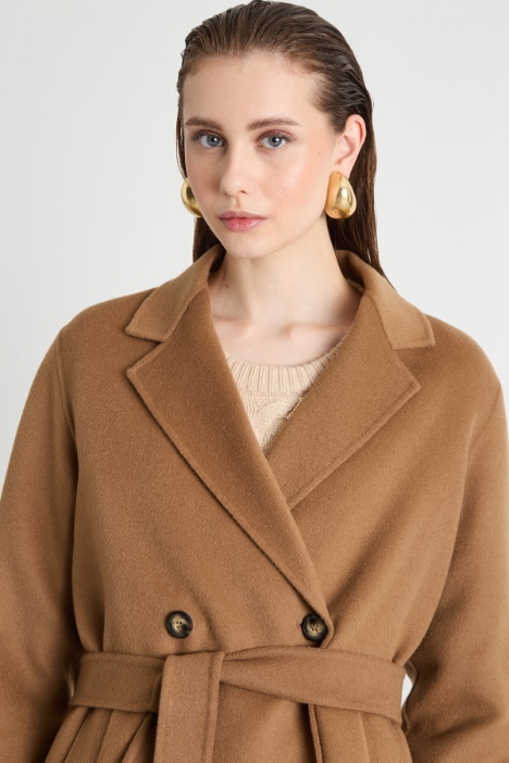 Cappotto dritto in tessuto doppio