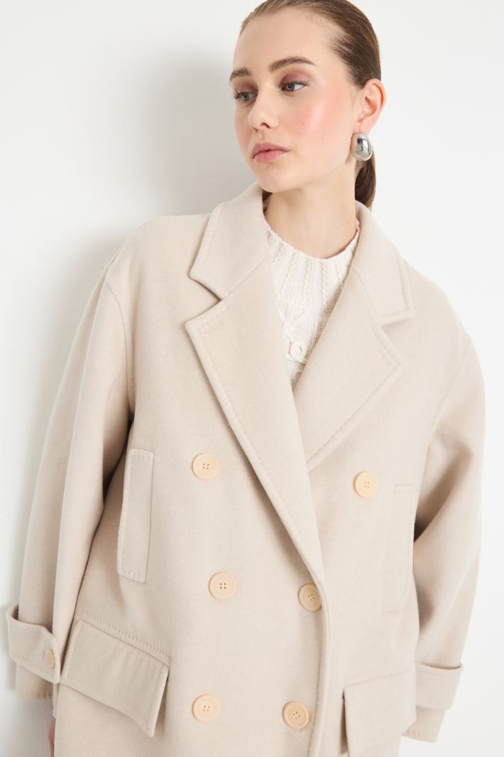 Double-breasted wool and cashmere coat Intrend - 3