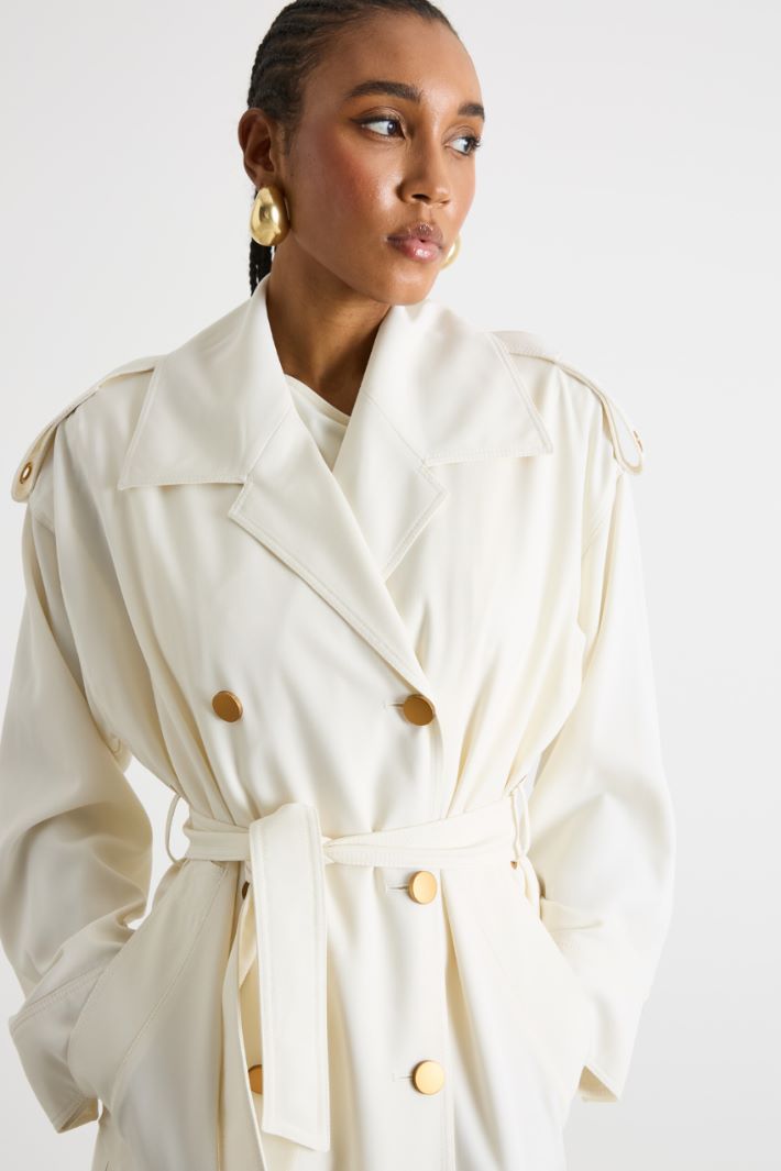 Double-breasted belted trench coat Intrend - 3