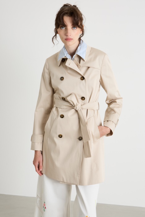 Trench in raso stretch