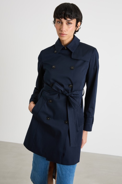 Trench in raso stretch
