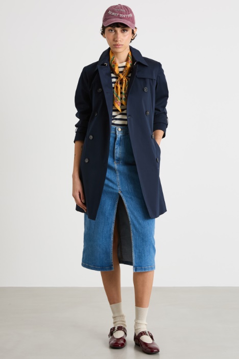 Stretch satin trench coat Intrend