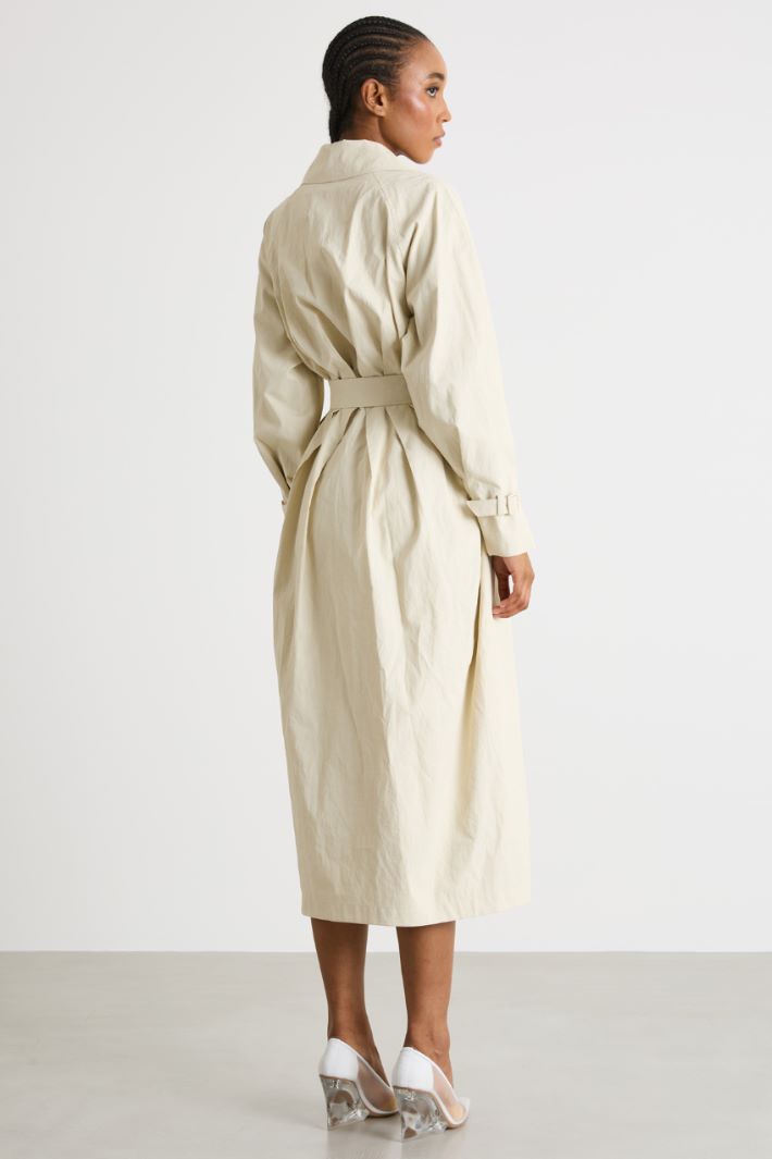 Coated linen trench coat Intrend - 4