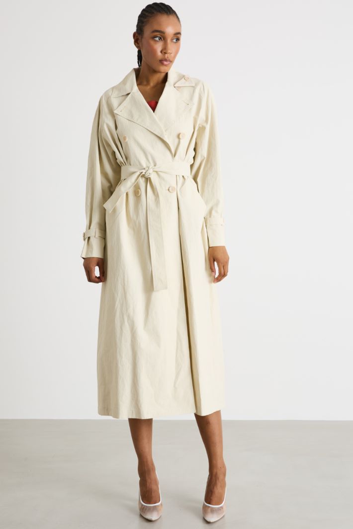 Coated linen trench coat Intrend - 2