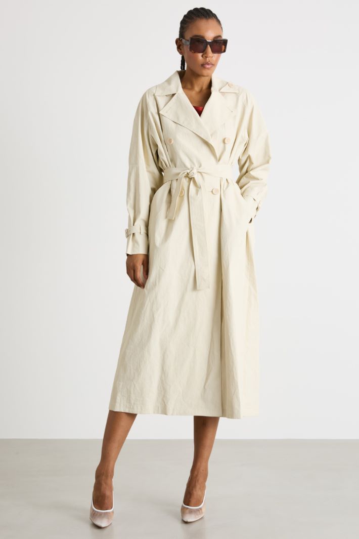 Coated linen trench coat Intrend