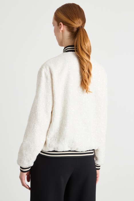 Bomber in stuoia con paillettes