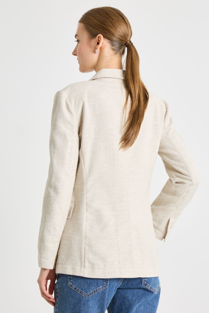 Double-breasted basketweave blazer Intrend - 4