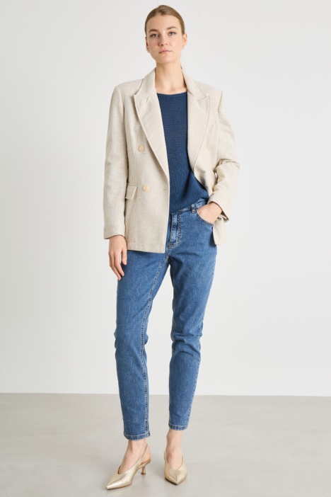 Double-breasted basketweave blazer Intrend