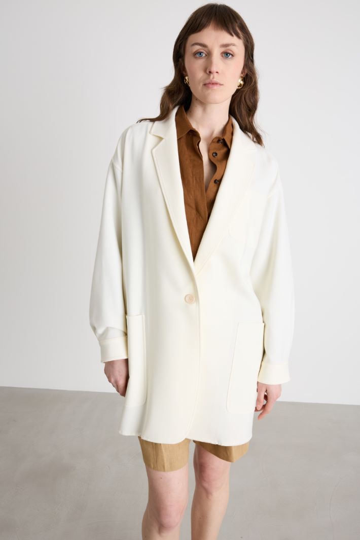 Oversized Stretch Wool Canvas Jacket Intrend - 2