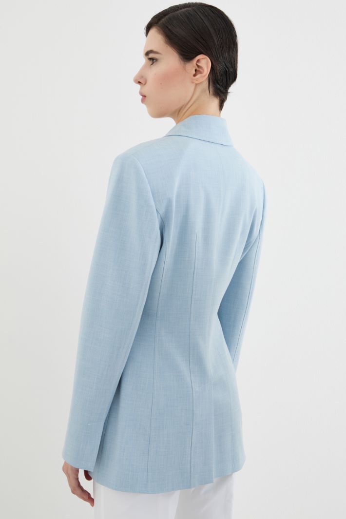 Slim-fit blazer in chiné canvas Intrend - 4