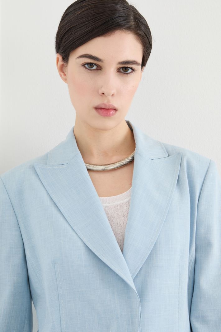 Slim-fit blazer in chiné canvas Intrend - 3