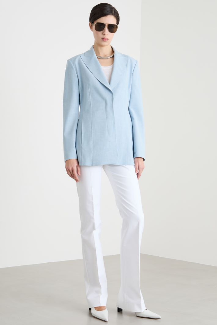 Slim-fit blazer in chiné canvas Intrend