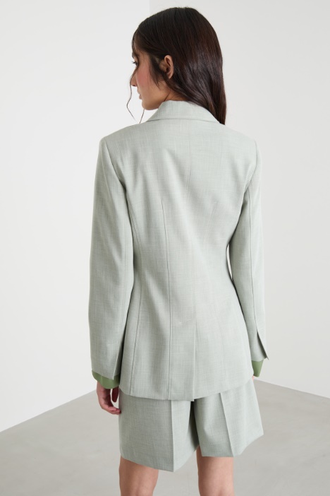 Blazer slim in tela chiné