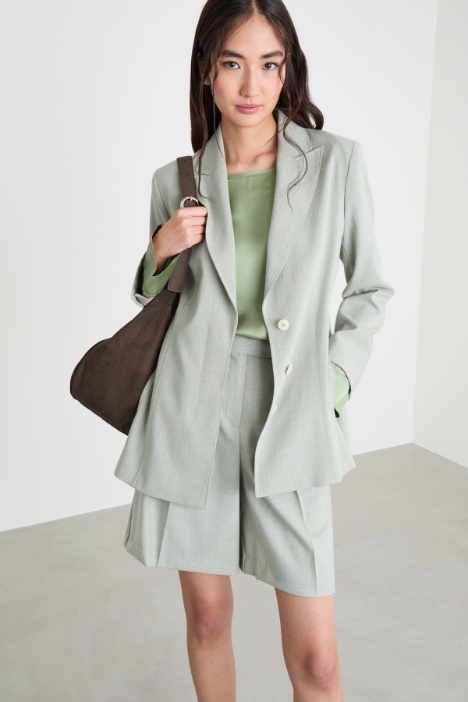 Slim-fit blazer in chiné canvas Intrend