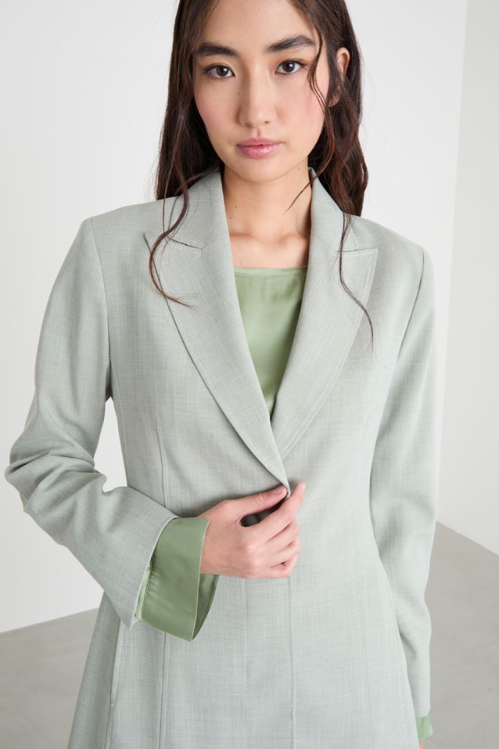 Slim-fit blazer in chiné canvas Intrend - 3