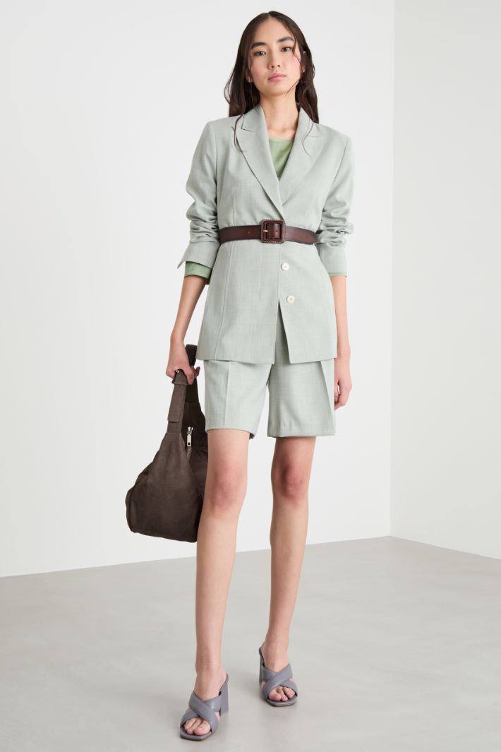 Slim-fit blazer in chiné canvas Intrend