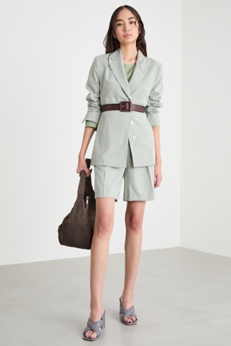 Slim-fit blazer in chiné canvas Intrend