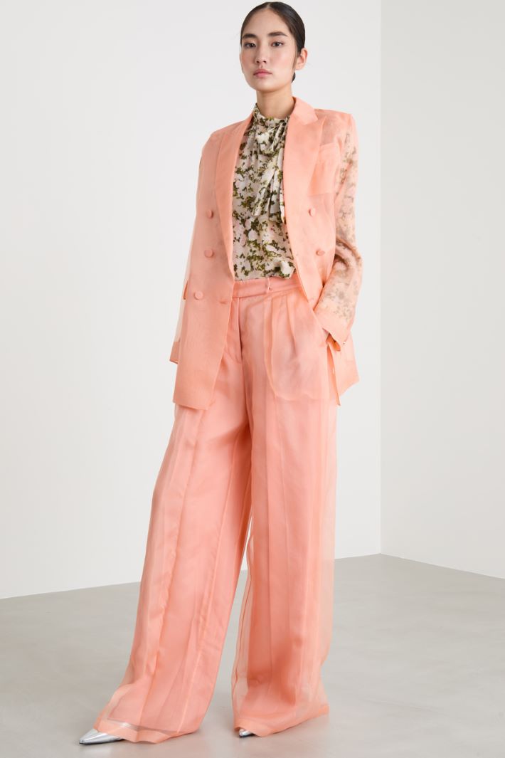 Double-breasted organza blazer Intrend