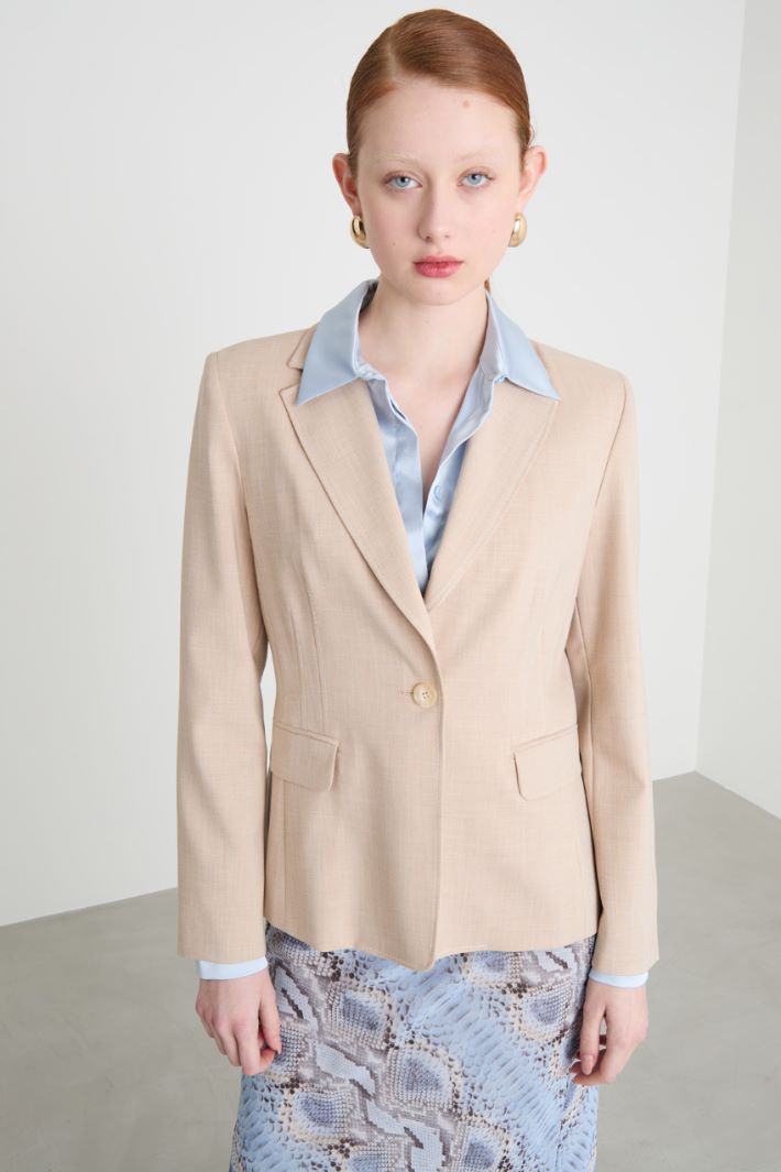 Straight-fit canvas blazer Intrend - 2