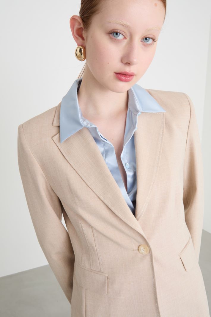 Straight-fit canvas blazer Intrend - 3