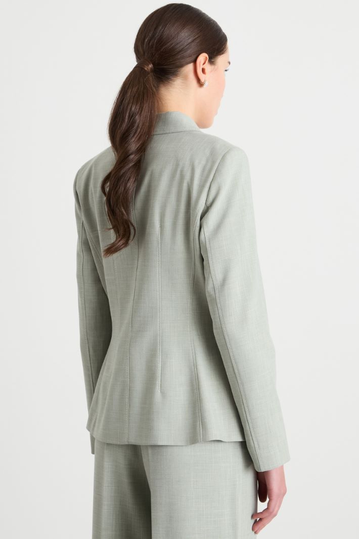 Straight-fit canvas blazer Intrend - 4