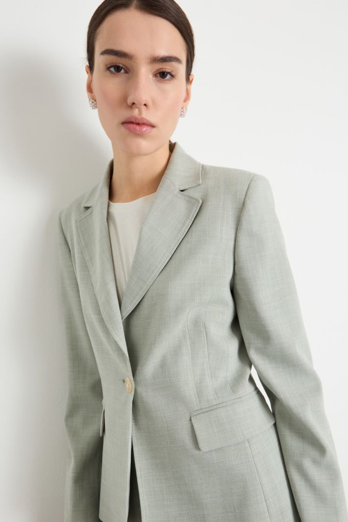 Straight-fit canvas blazer Intrend - 3