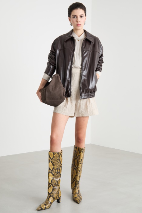 Coated jersey boxy jacket Intrend