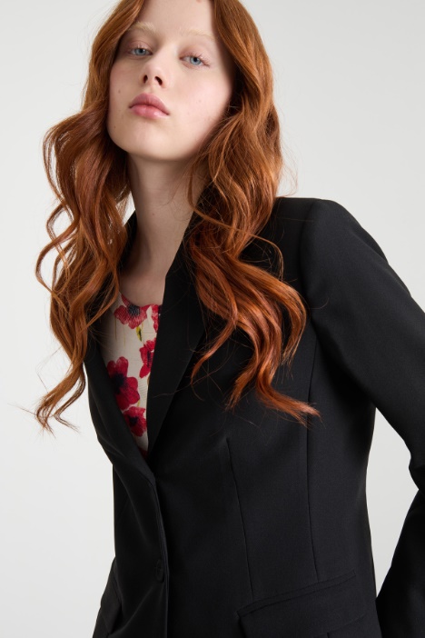 Blazer in raso dal finish opaco