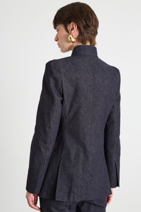 Blazer con collo in piedi