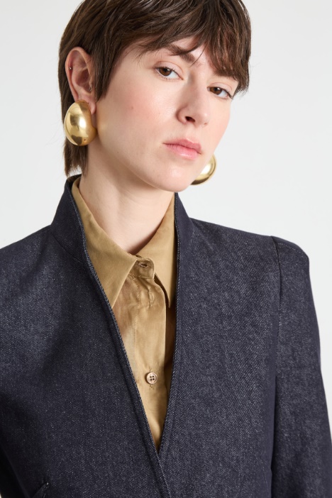 Blazer con collo in piedi