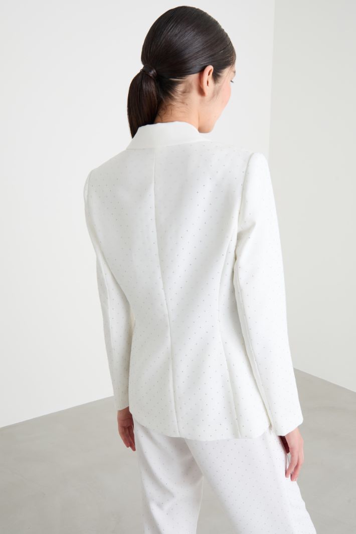 Slim-fit rhinestone-embellished blazer Intrend - 4