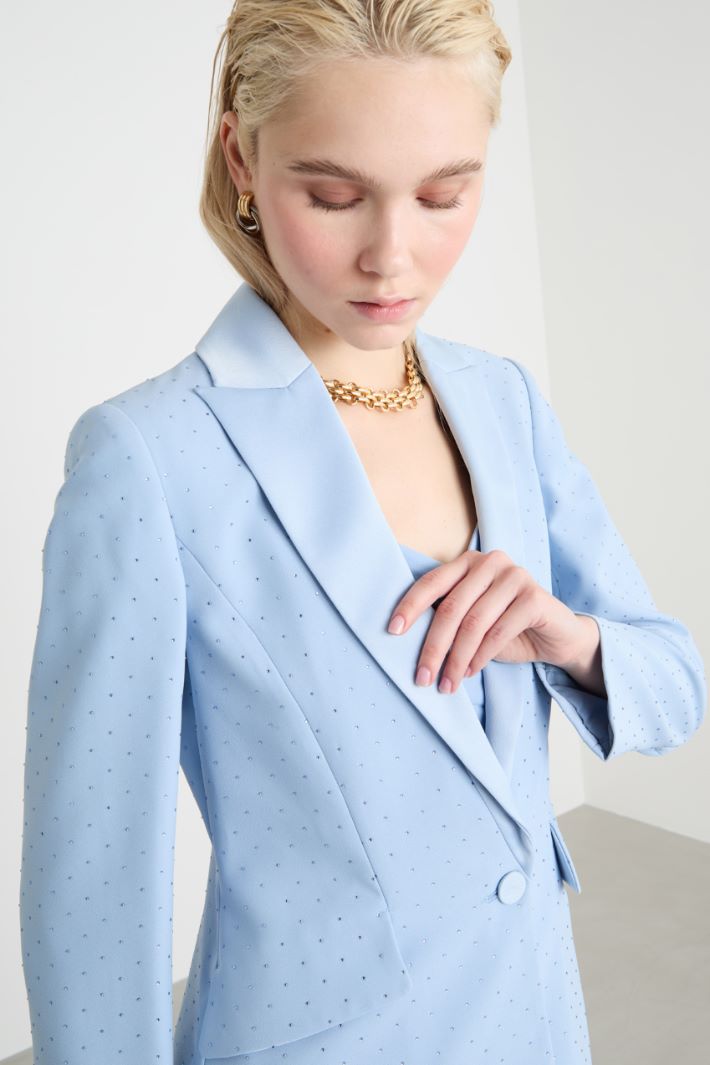 Slim-fit rhinestone-embellished blazer Intrend - 3