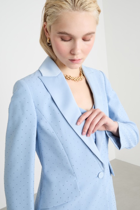 Blazer slim fit con strass