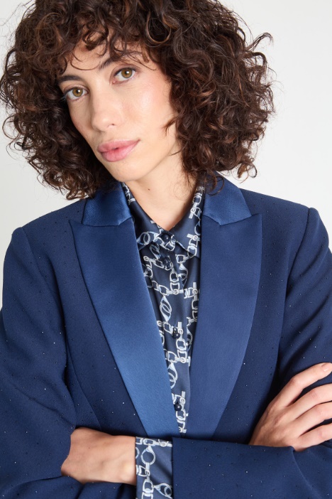 Blazer slim fit con strass