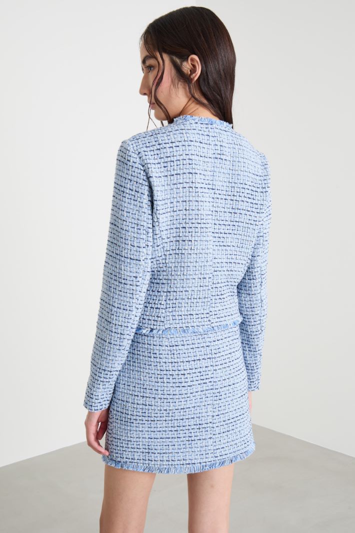 Collarless basketweave jacket Intrend - 4